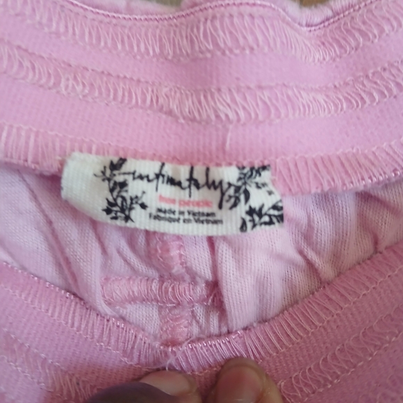 Free People Light Pink Textured Drawstring Capris - Picture 5 of 7